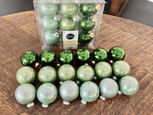 Kerstballen groen 36stk NIEUW