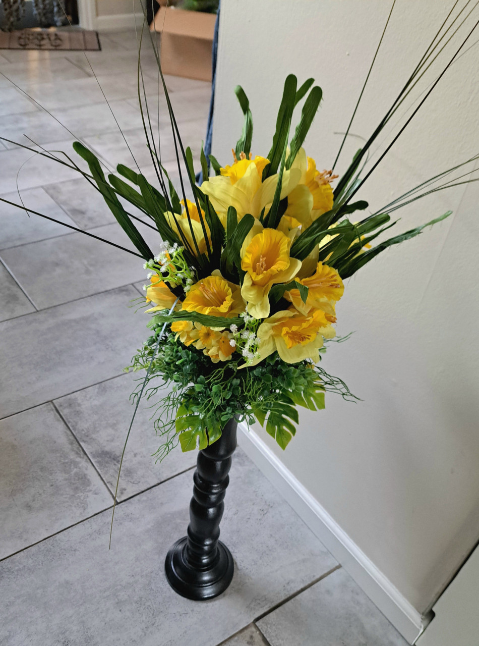 Narcissen kunstbloemstuk