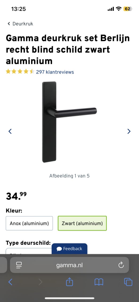 Zwart deurbeslag