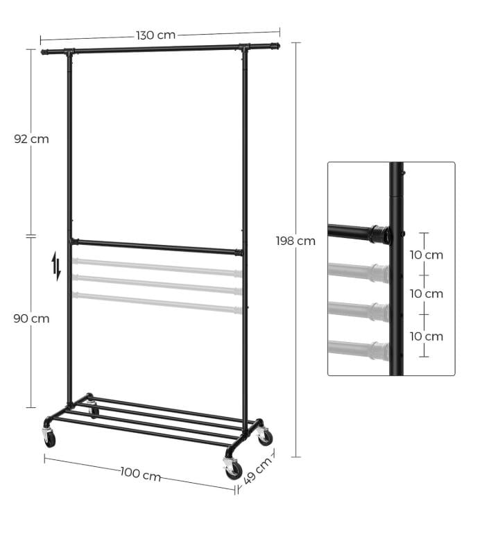 T.k.a. Kledingrek Zwart Metaal
