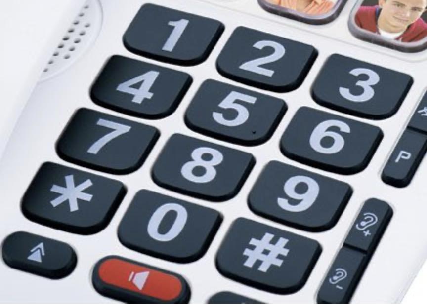 Senioren telefoon Alcatel TMAX10 met 6 grote fototoetsen en vaste lijn