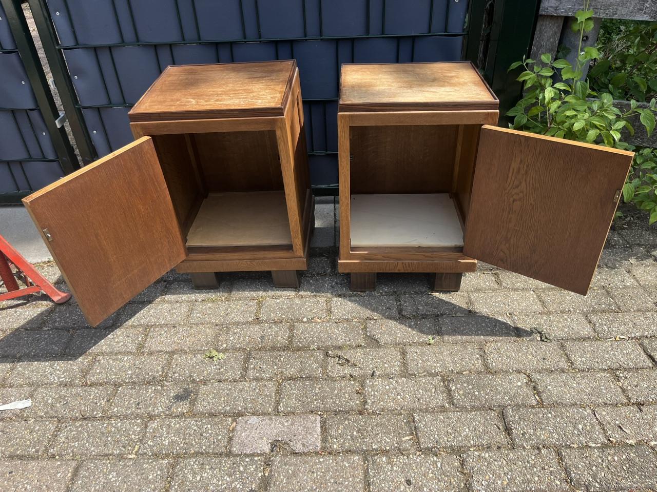 2 Antieke nachtkastjes Art Deco stijl