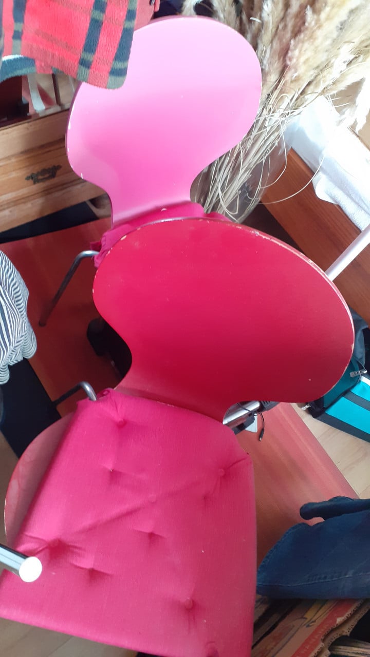 4 x Eetkamerstoelen met extra losse kussens & Zit-zak