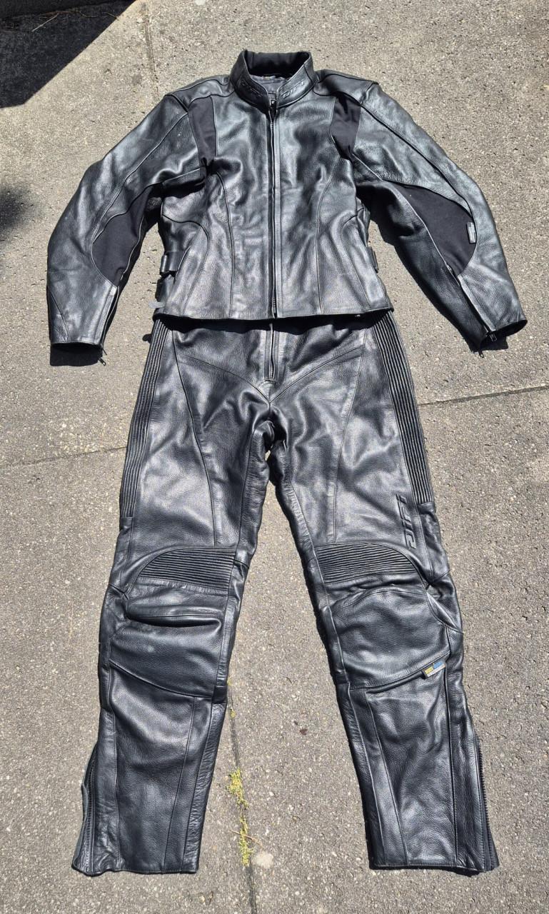Dames motorpak leer, met wintervoering (mt 38/40)