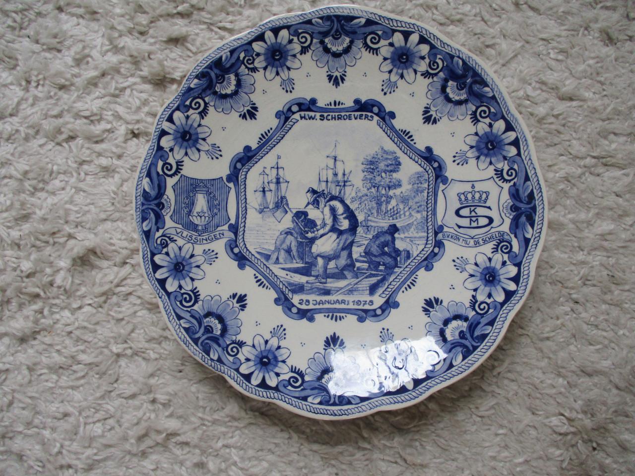 Dellfsblauw bord,  Kon mij  De schelde,jubilum bord,26 jan ,1978