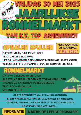 Rommelmarkt Korfbalvereniging TOP Arnemuiden