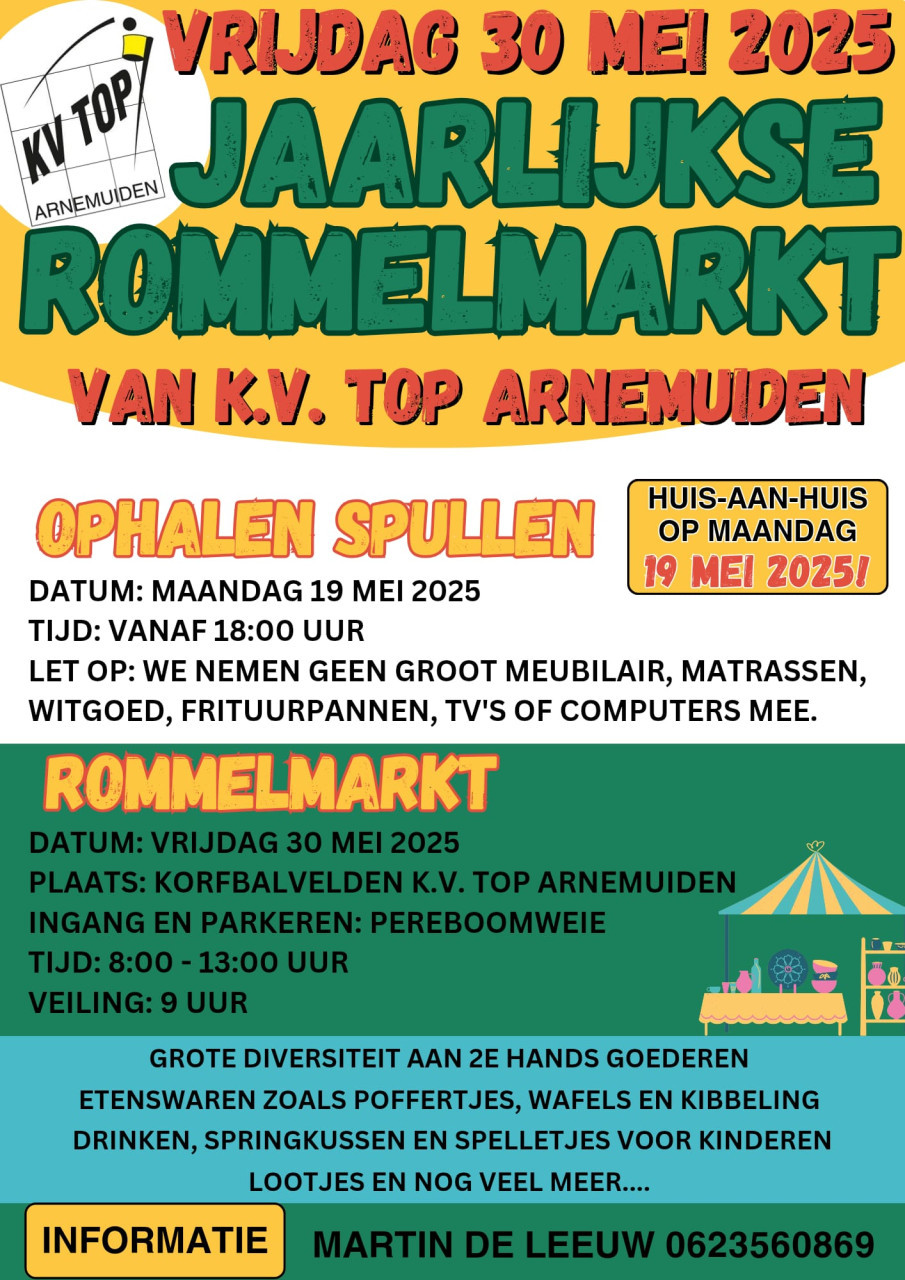 Rommelmarkt Korfbalvereniging TOP Arnemuiden