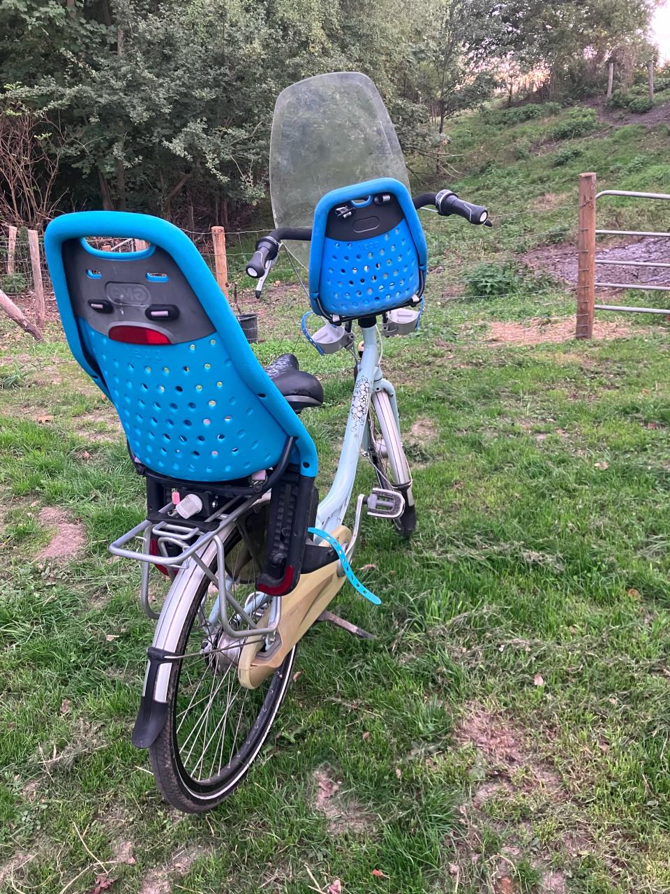 Gazelle Bloom moederfiets met twee Yepp stoeltjes