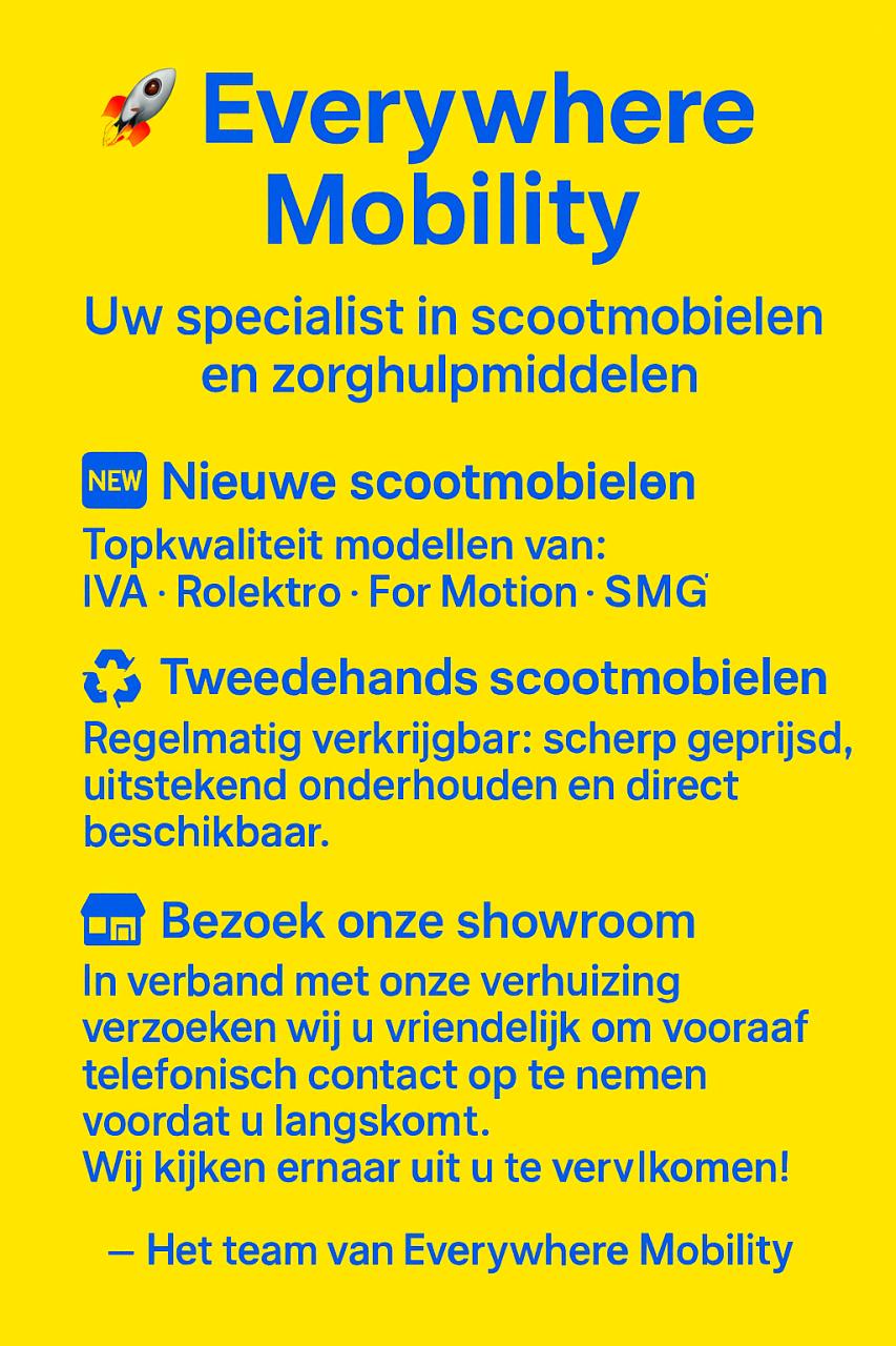 Verhuisbericht Scootmobiel Goes gaat verhuizen