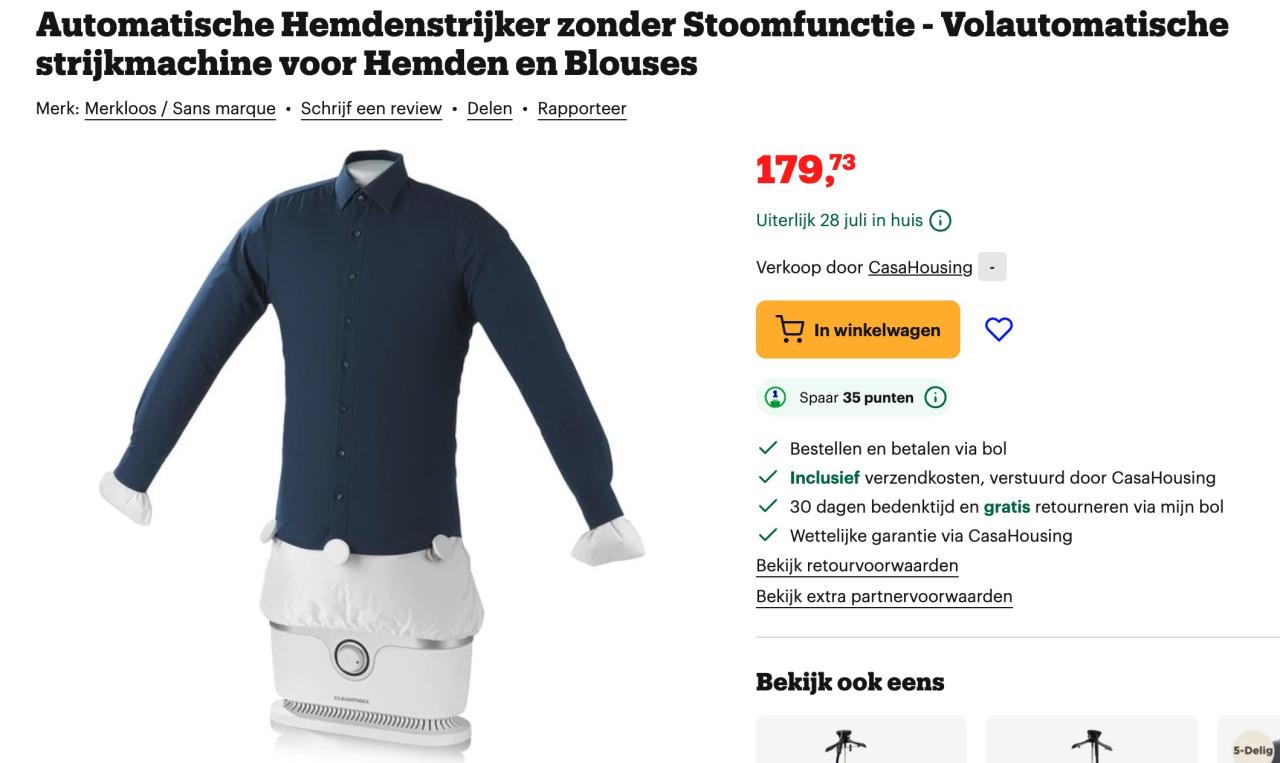 CLEANmaxx kledingstomer 1800W — gebruikt, goed werkend