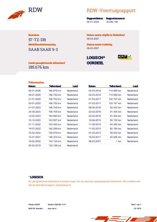 Saab 9-3 sport estate 1.8t linear, airco, cruise control, lage km stand