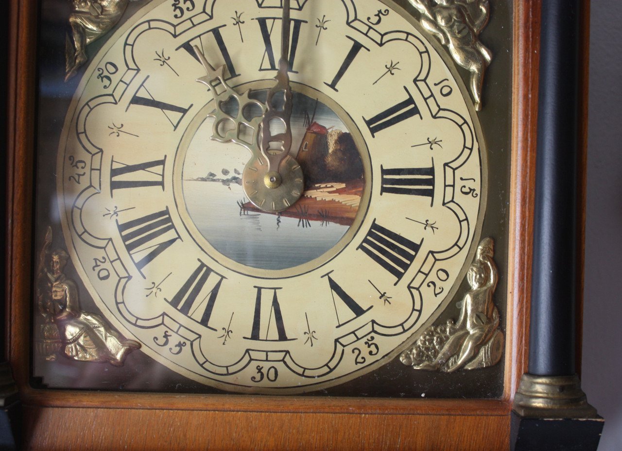 Vintage wandklok goed werkend
