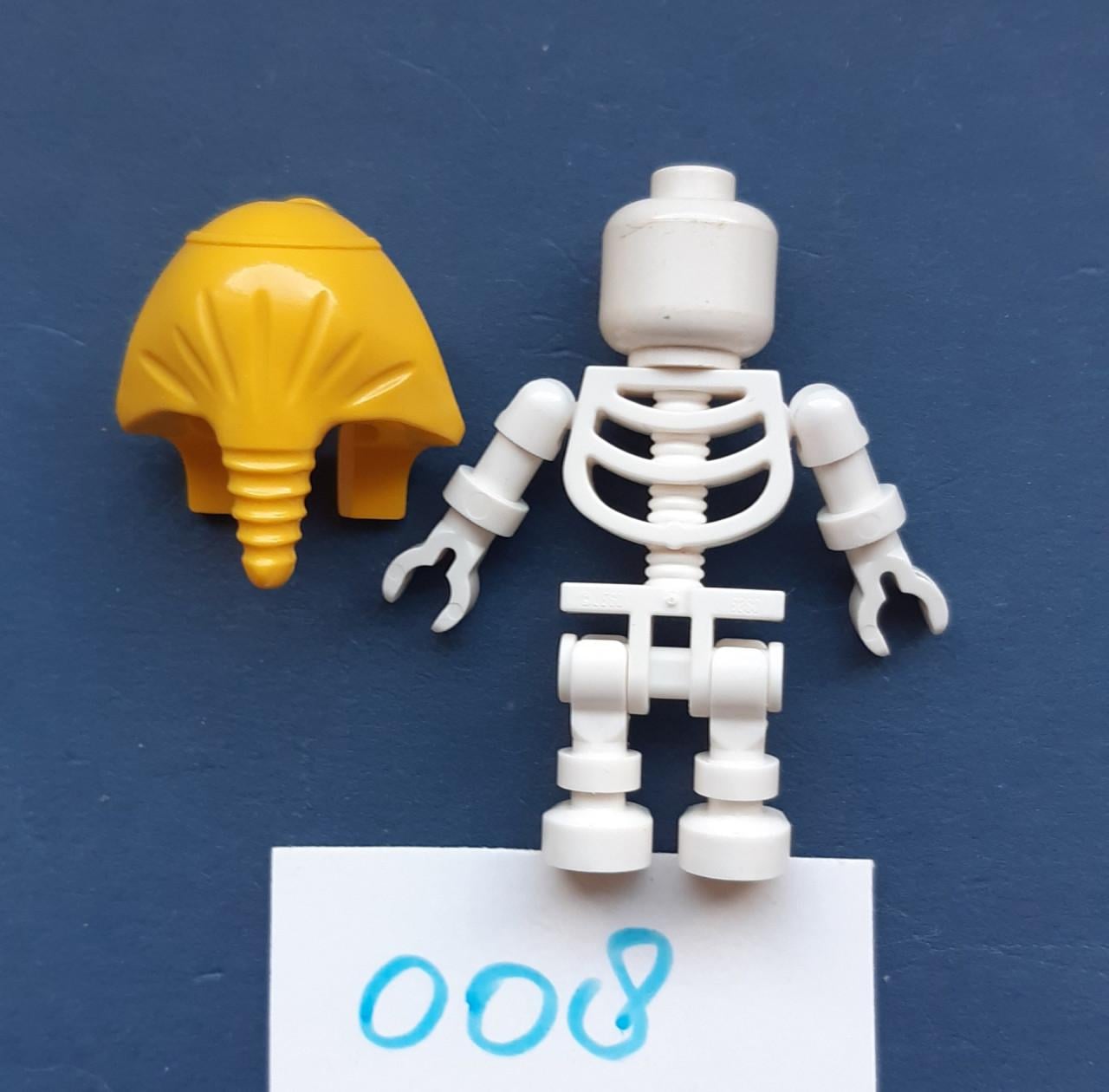 Lego minifiguur : Skeleton with Standard Skull, Yellow Mummy Headdress