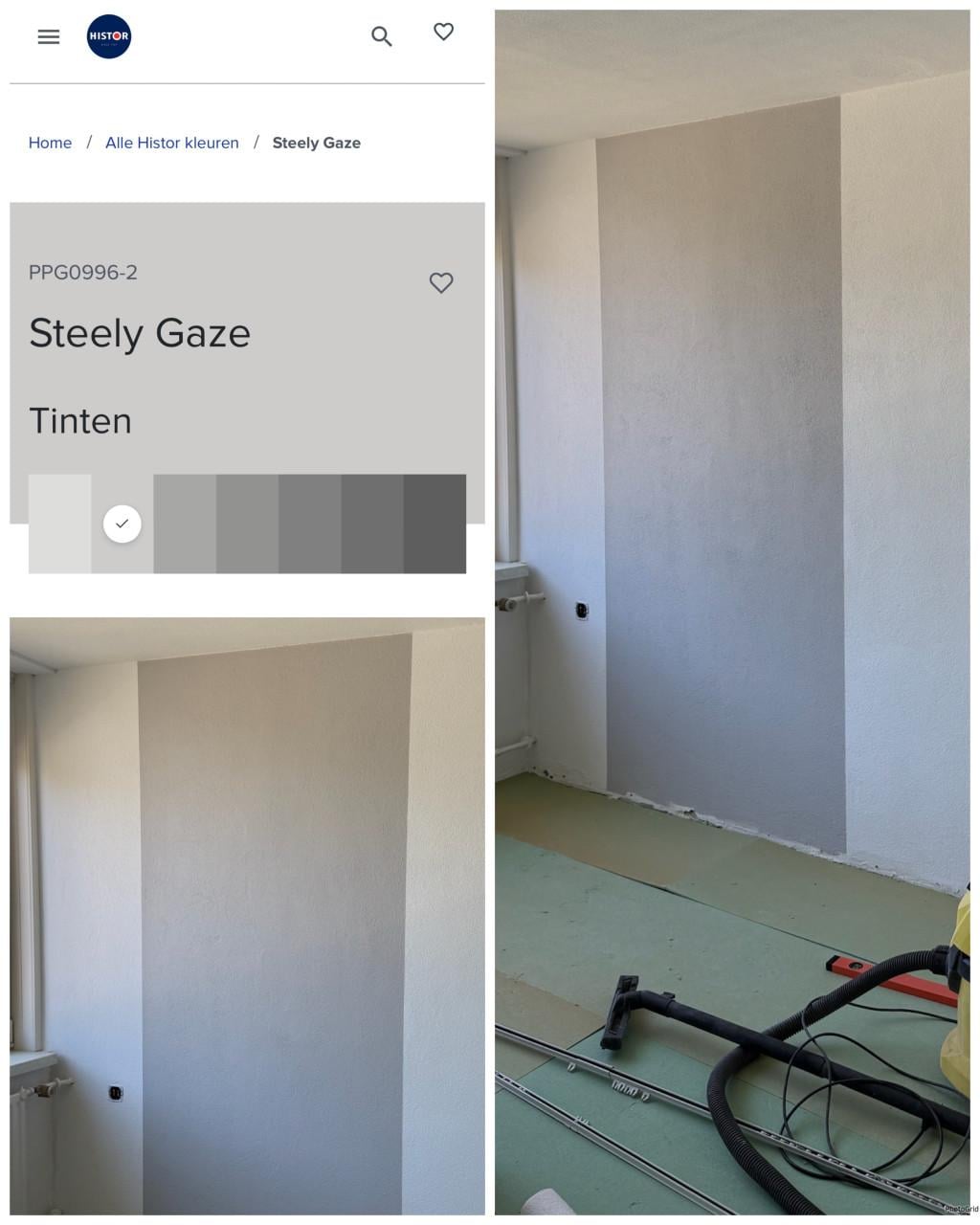 Grijze verf: 10L Histor Clean base - kleur Steely Gaze