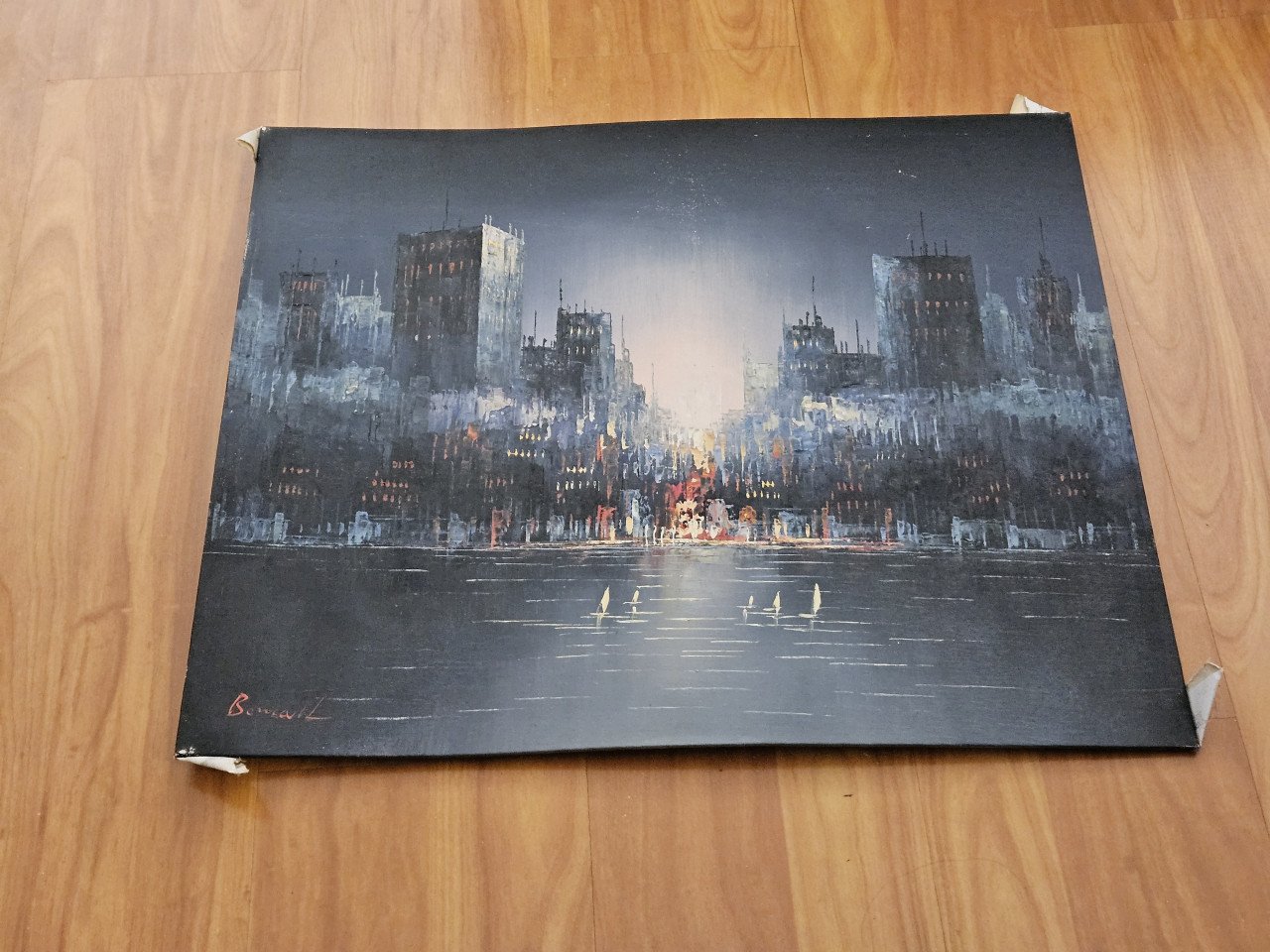 Schilderij van Bonsall, stadsgezicht.
