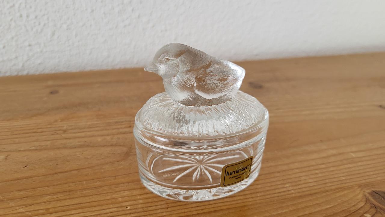 Vintage Luminarc (Verrerie d'Arques) snuisterijendoosje vogel