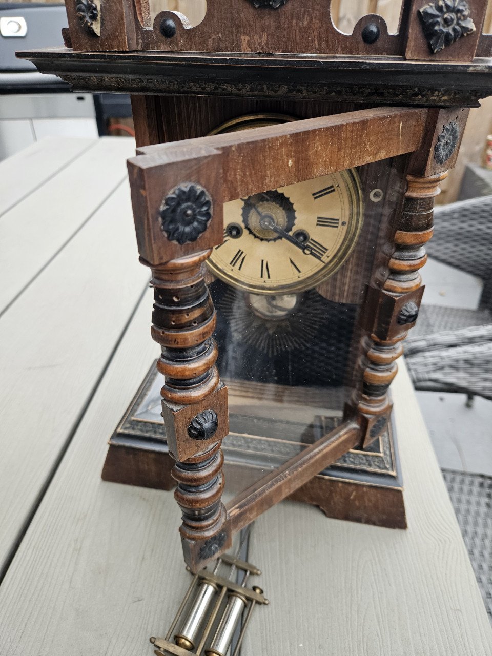 Prachtige antieke Junghans tafelklok in zeer nette staat, rond 1900