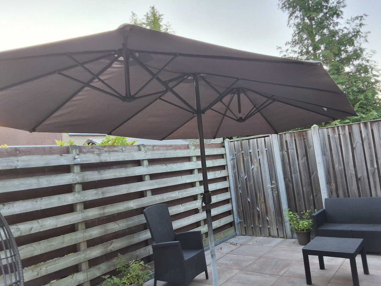 Dubbele parasol 4x2meter