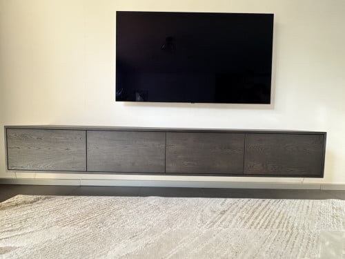 Zweven tv-meubel Table du Sud, Eikenhout, 240 cm