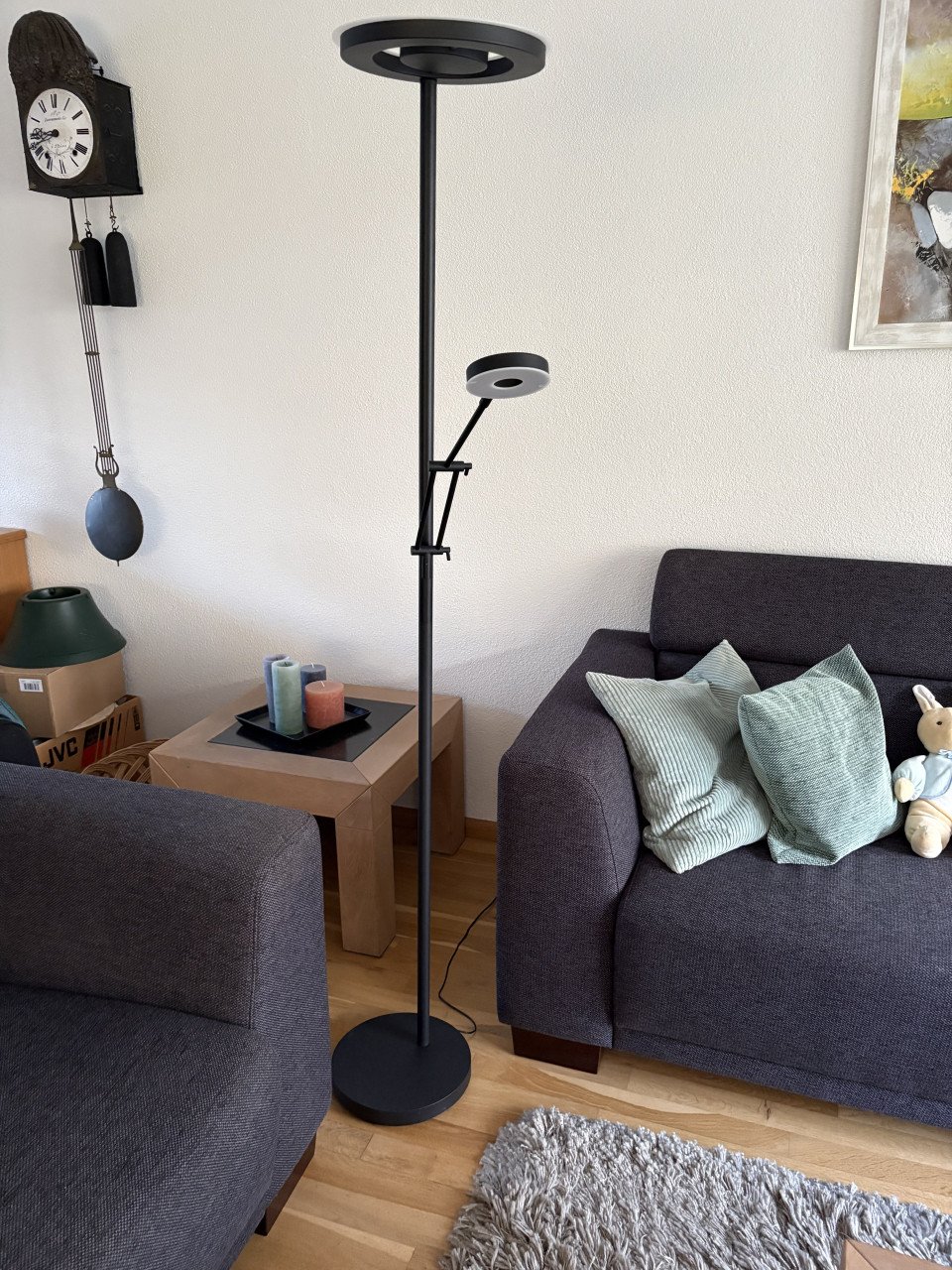 Mooie zwarte ring designerlamp dimbaar