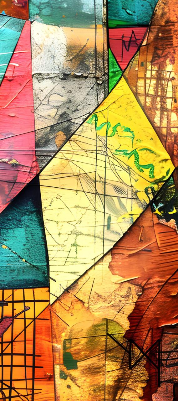 ”Visages Fragmentés“ prachtig digitaal werk, giclee op doek