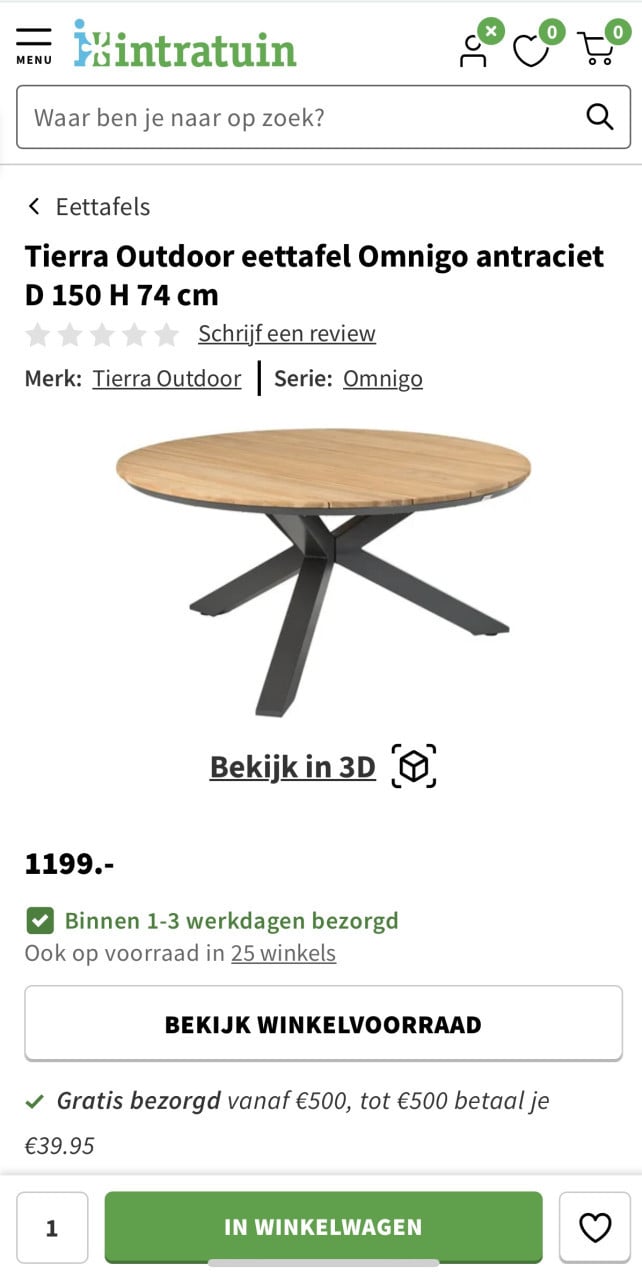 Tierra Outdoor eettafel Omnigo (150 cm)