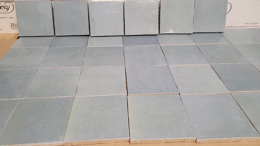 3035-199 lichtblauwe handvormlook tegels, 10x10 cm van € 78,95 voor