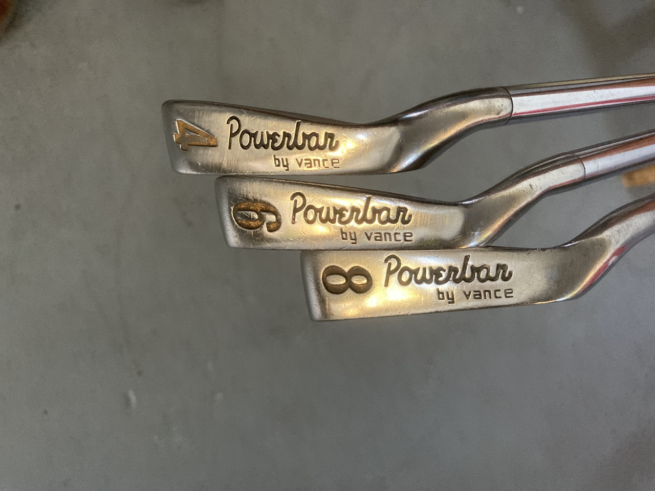 Vintage set van 3 Powerbar by Vance heel toe ijzers