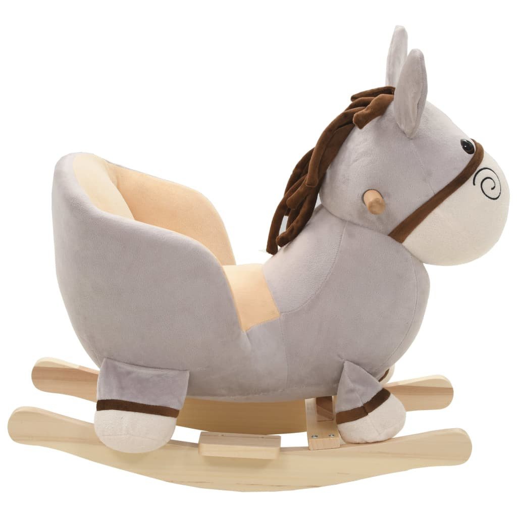Hobbeldier leuk ezeltje met rugleuning 60x32x55 cm pluche grijs casaxl