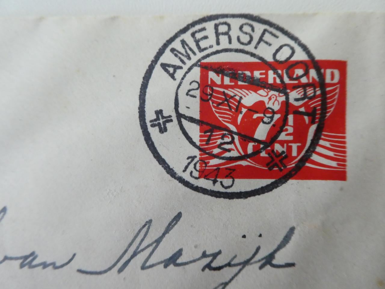 Envelop, 1943, Amerfoort – Sluis, voorgedrukte postzegel