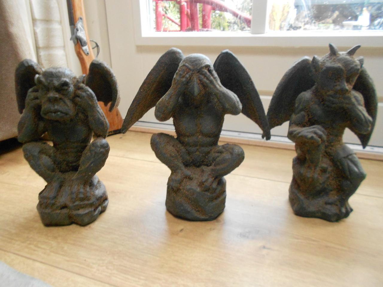 Horen zien zwijgen apen beeldjes ghotic fantasy