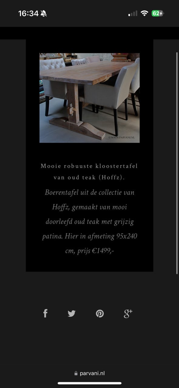 Mooie Hoffz eetkamertafel!