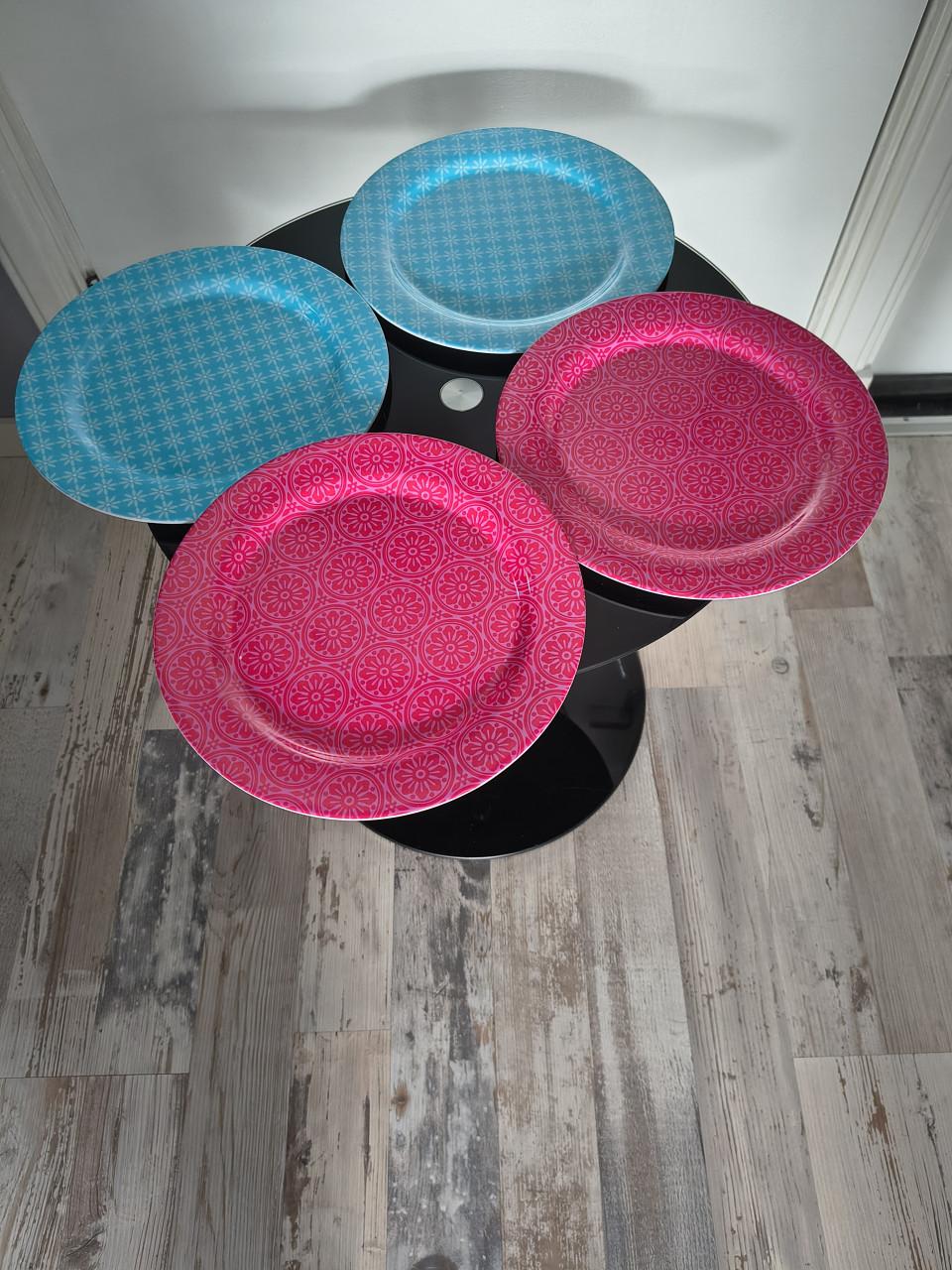 Blauw/rood/groen servies set