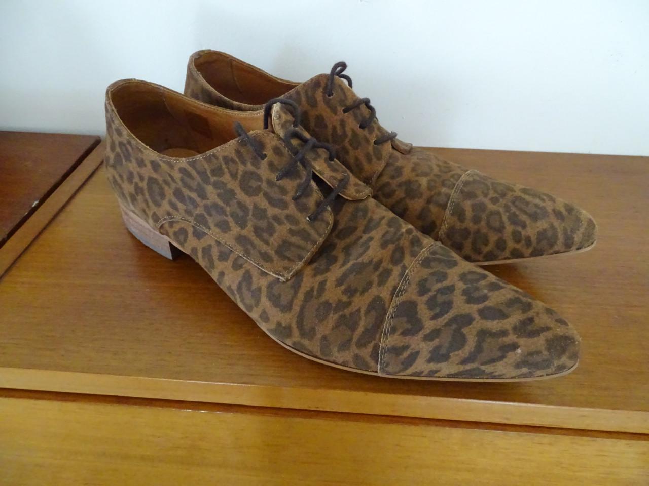 Stoere Italiaanse schoenen Panter print Mt 45
