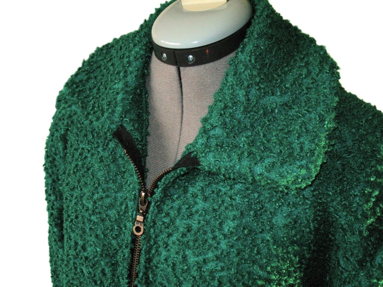 TE KOOP:  Gevoerde groene teddy winterjas