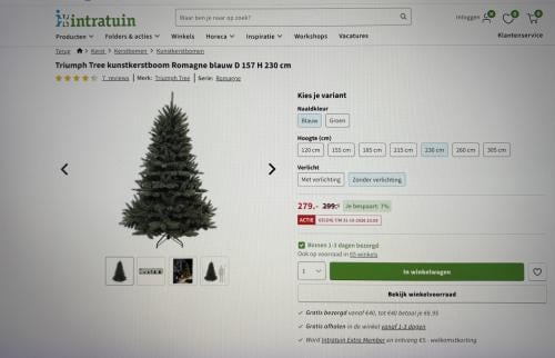 Kunstkerstboom 2,30 cm intratuin