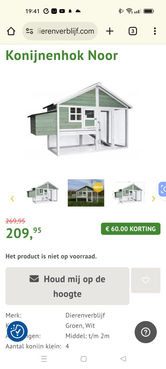 Konijnen/kippenhok zgan + toebehoren