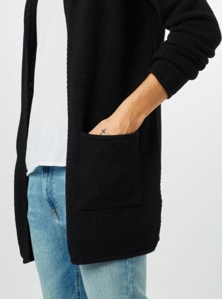 Lang zwart gebreid vest met Capuchon van Primark Maat L