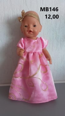 Baby born / babyborn prinsessen jurk. Opbrengst KiKa. Poppenkleertjes.