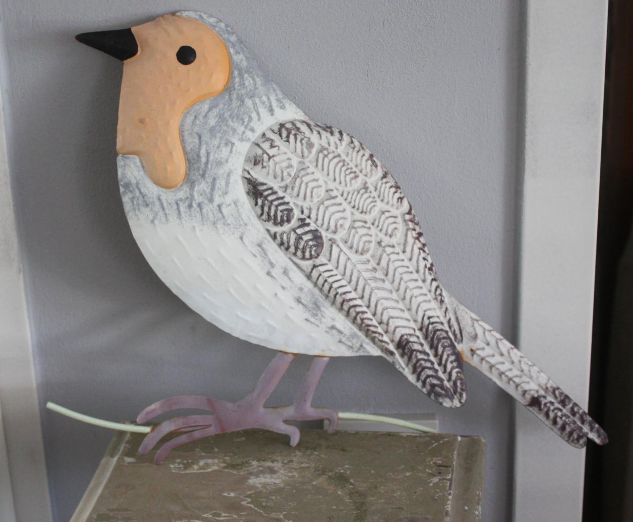 Metalen vogel hanger  je kunt hem hangen of neer zetten