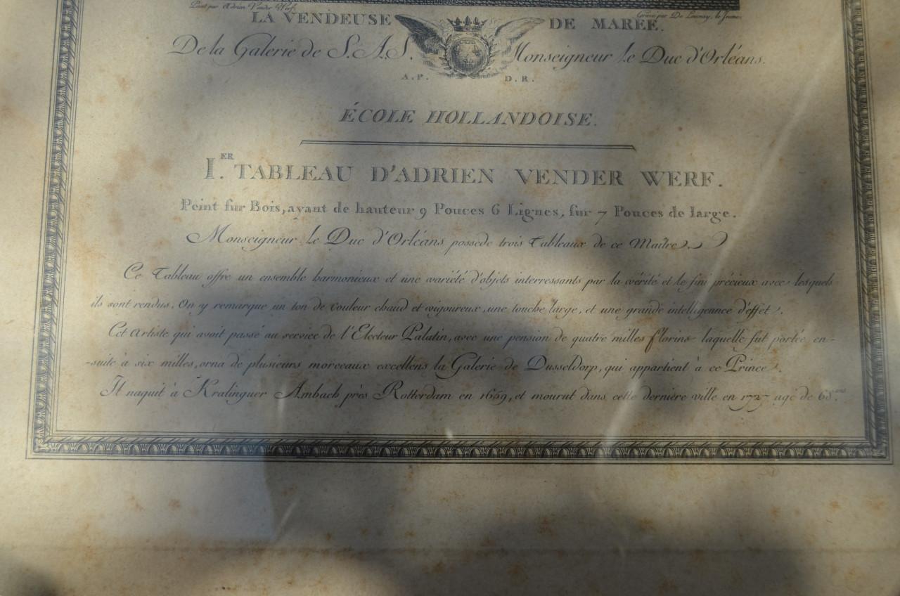 Franse gravure 'La Vendeuse de Maree' circa 1786