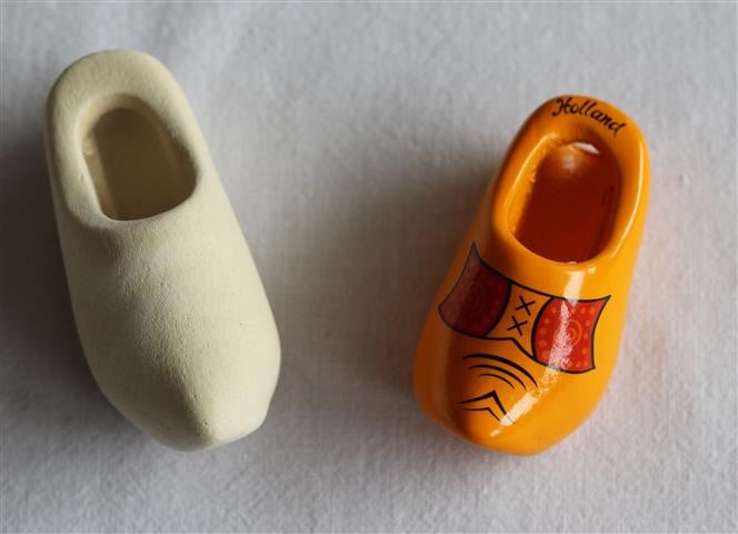 Dasklompje met zakdoek Blank klompje Grootte: 7 cm. Klompje Euro  2,50