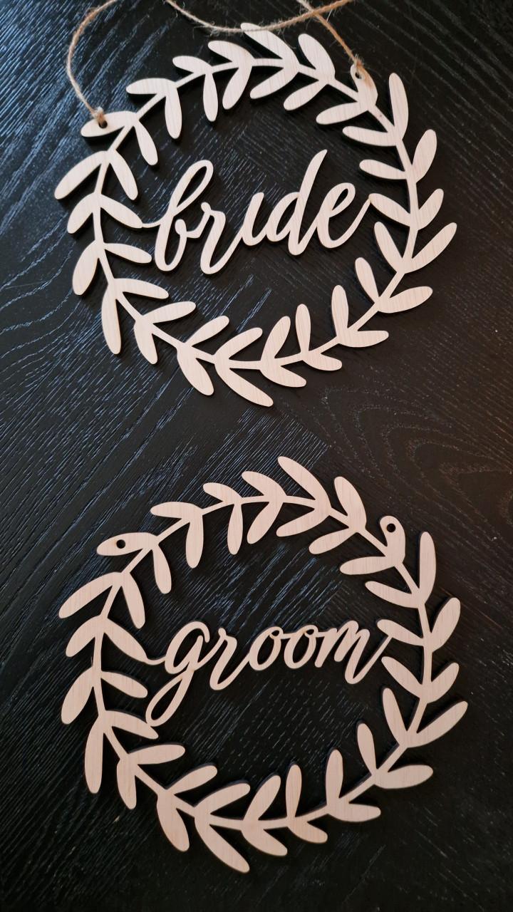 Wedding : Bride & groom - stoelhangers