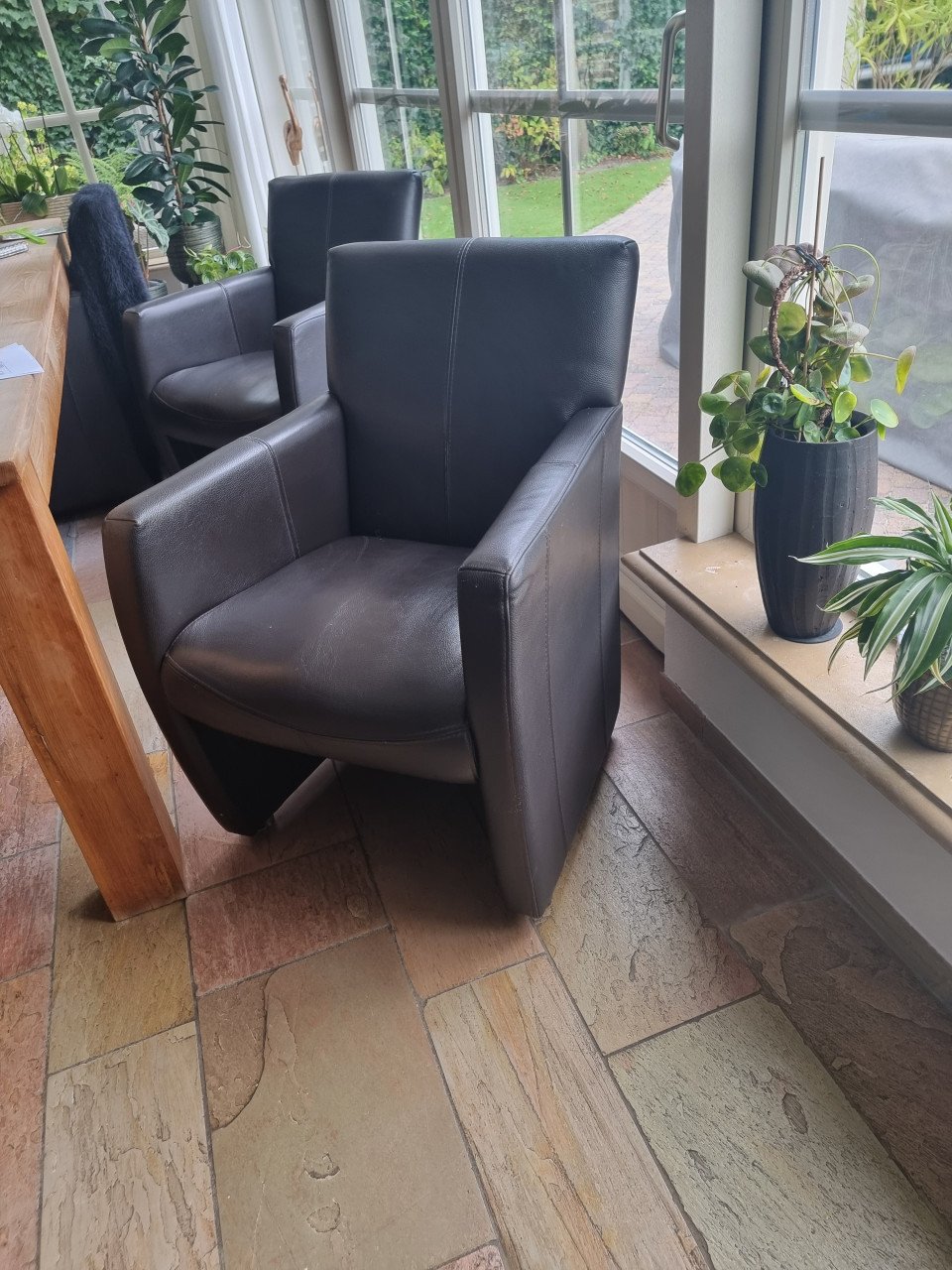 Teakhouten eettafel incl 6 stoelen