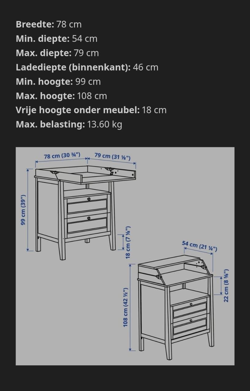 Ikea sundvik commode wit