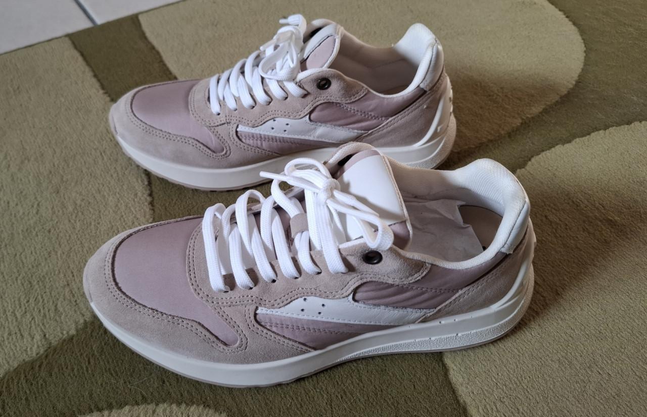 Sneakers, Feyn, taupe/beige/wit, kleine maat 39