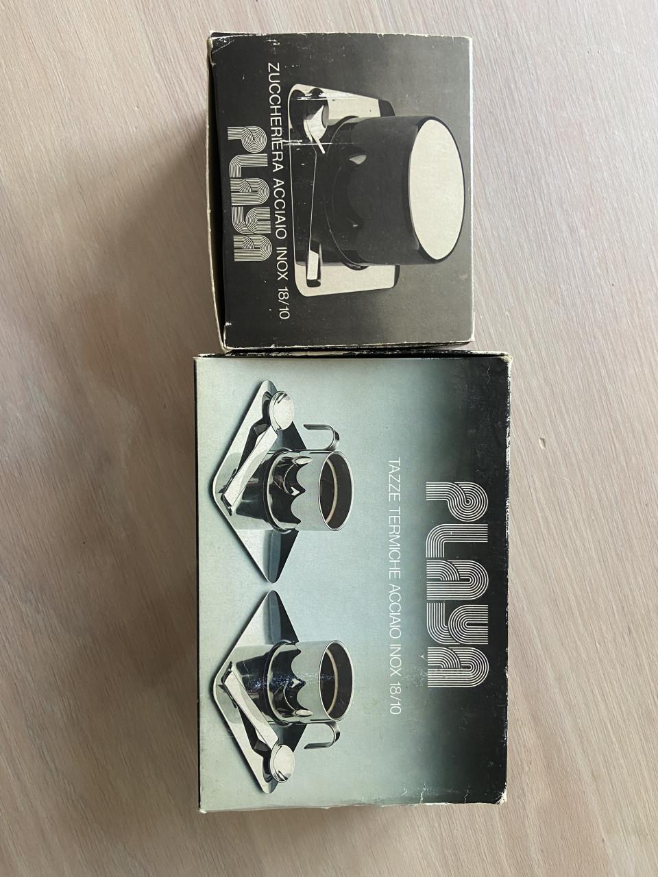 Italiaanse suikerpot / espresso kopjes RVS