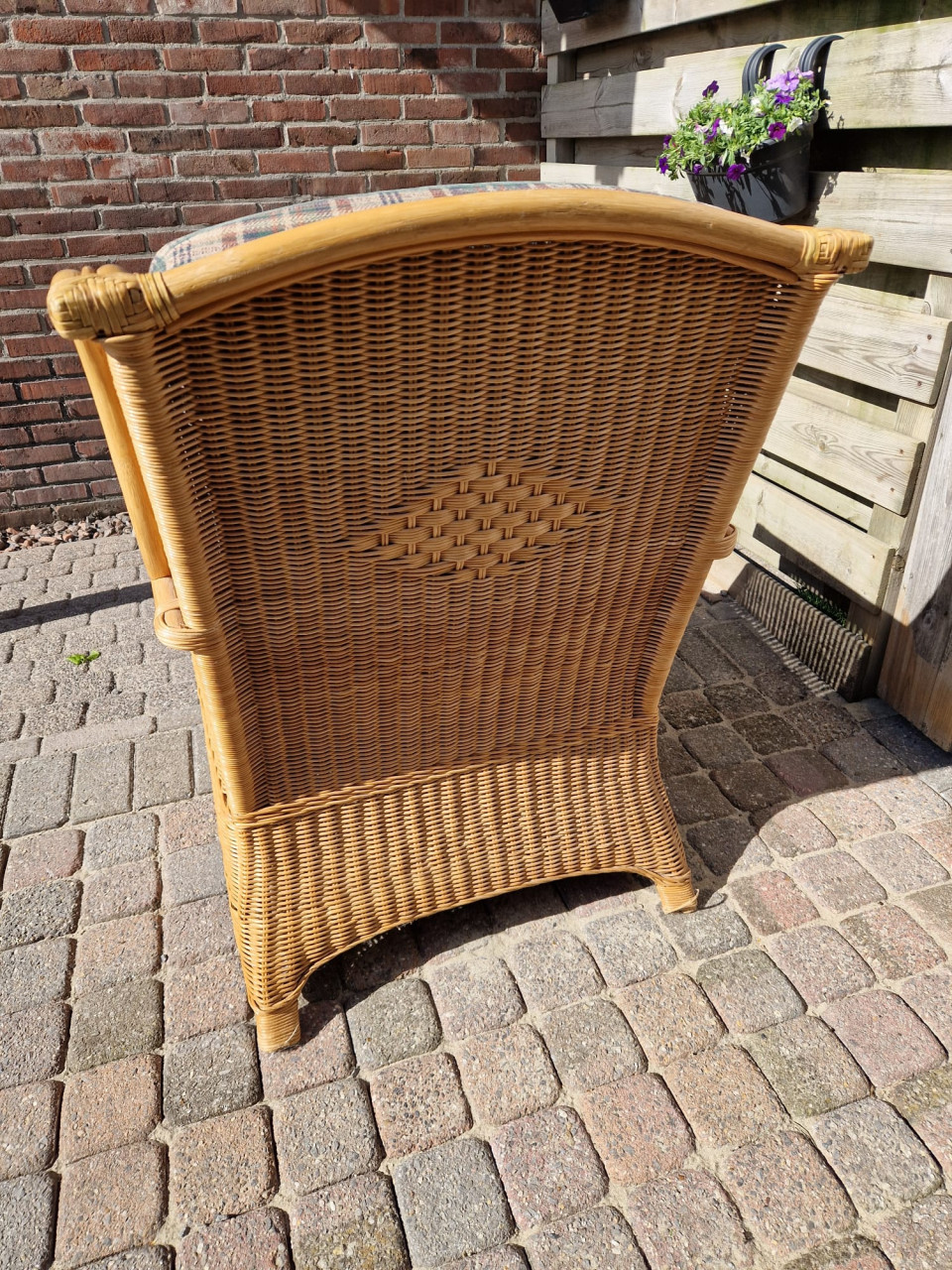 Retro rieten fauteuil