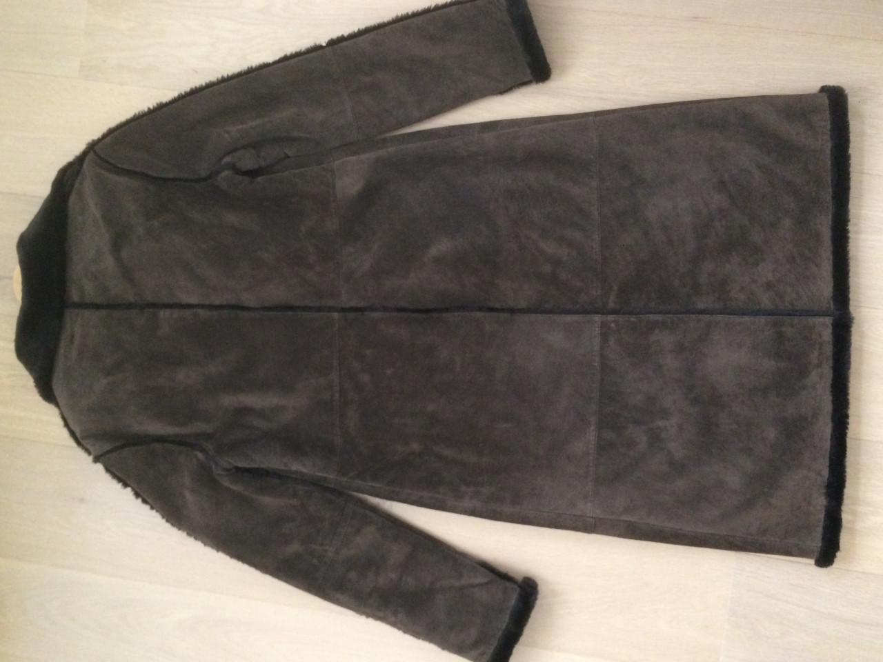 Mooie suede leren jas gevoerd vintage mid-century bruin maat 40