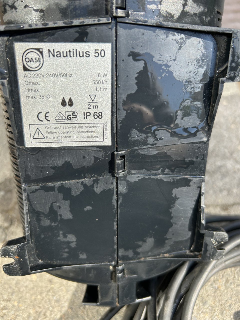 Te koop oase nautilus 50 klein fontein pompje  550 lpu  8 watt